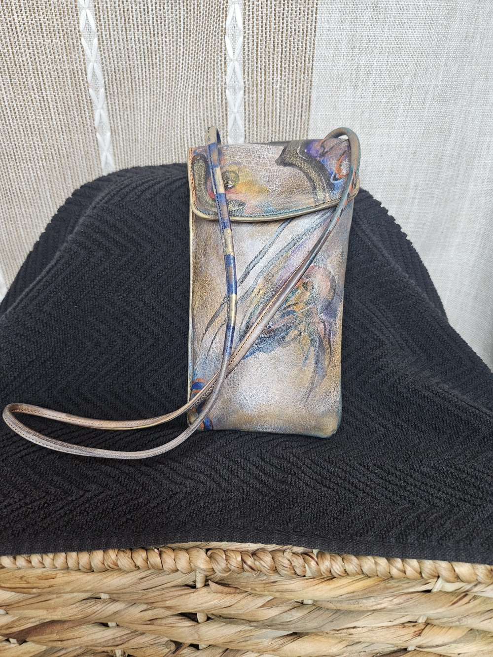 Jenny Yoo Hand-Painted Abstract Small Leather Shoulder Bag